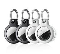 SPGUARD 4 Porte-clés AirTag étanche, étui Air Tag avec Porte-clés antiperte, étuis en TPU pour clés, Suivi d'animaux, Bagages