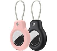 SPGUARD Compatible avec Apple AirTag Pendentif Support Sécurisé avec Câble(AirTag 1/2), 4 Pack Air Tag Lock Cas Keychain Couverture Étiquette de Bagage pour clés, Bagages et Plus