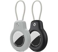 SPGUARD Compatible avec Apple AirTag Pendentif Support Sécurisé avec Câble(AirTag 1/2), 4 Pack Air Tag Lock Cas Keychain Couverture Étiquette de Bagage pour clés, Bagages et Plus