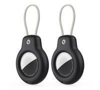 SPGUARD Compatible avec Apple AirTag Pendentif Support Sécurisé avec Câble(AirTag 1/2), 4 Pack Air Tag Lock Cas Keychain Couverture Étiquette de Bagage pour clés, Bagages et Plus