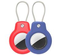 SPGUARD Compatible avec Apple AirTag Pendentif Support Sécurisé avec Câble(AirTag 1/2), 4 Pack Air Tag Lock Cas Keychain Couverture Étiquette de Bagage pour clés, Bagages et Plus