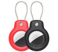 SPGUARD Compatible avec Apple AirTag Pendentif Support Sécurisé avec Câble(AirTag 1/2), 4 Pack Air Tag Lock Cas Keychain Couverture Étiquette de Bagage pour clés, Bagages et Plus