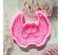 SPHALINDER Moules en Silicone pour Porte-clés Moule d'ange d'amour, Griffe de Chien, Porte-clés DIY avec Trou décoration Suspendu(Dog Paw Angel Dog Paw)