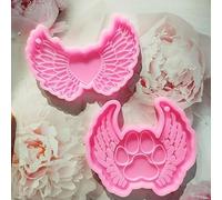 SPHALINDER Moules en Silicone pour Porte-clés Moule d'ange d'amour, Griffe de Chien, Porte-clés DIY avec Trou décoration Suspendu(Pink 2 Piece Set)
