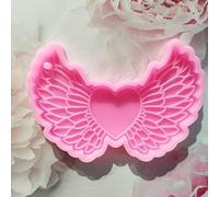 SPHALINDER Moules en Silicone pour Porte-clés Moule d'ange d'amour, Griffe de Chien, Porte-clés DIY avec Trou décoration Suspendu(Love Angel Dog Paw)