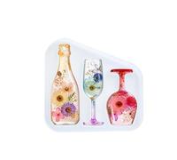 SPHALINDER Moules en Silicone pour Porte-clés Moule de noël en Silicone, 3 pièces, Bouteille Verre vin, Maison du père(Christmas Ornament Collection Mold)