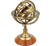 Sphère armillaire antique vintage en laiton gravé Zodiaque Astrolabe nautique Marine Horoscope Armillaire Cadeau de bureau
