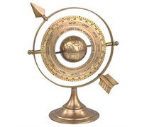 Sphère armillaire en laiton antique de 20,3 cm avec flèche de cadran solaire | Globe astrologique astrologique marin marin gravé des signes astrologiques | Idées de décoration d'intérieur | Cadeaux de
