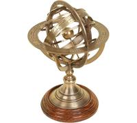 Sphère armillaire en laiton antique vintage gravée du zodiaque astrolabe nautique marin horoscope armillaire cadeau de bureau 28 cm