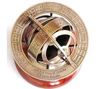 Sphère armillaire en Laiton Astrolabe sur Base en Bois Maritime Nautique et de Collection