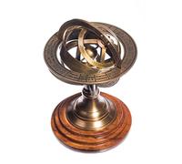 Sphère armillaire en laiton astronomie 14cm avec pied vintage pirate steampunk globe