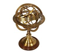 Sphère armillaire Finition laiton antique Globe céleste avec zodiaque Gravures 25,4 cm