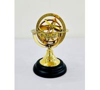 Sphère armillaire nautique en laiton de 12,7 cm avec base en palissandre