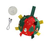 Sphère canine bruyante alimentée par USB pour ronger et divertir en mettant en évidence les mouvements de saut incertains et fonction rechargeable, édition de Noël, balle de dressage pour chien