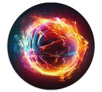 Sphère de Boule de feu - Art de Fantaisie numérique 1000 Pièces Puzzle pour Adultes Et Enfan Puzzle Rond Décoration Moderne Jeu Cadeau Unique 1000pcs (67.5x67.5cm)
