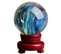 Sphère de Cristal, Boule de Cristal Naturel Boule de Pierre précieuse Citrine Boule de Divination Sculpture Figurine Richesse et Bonheur Ornement Décoration Attirer(160mm)