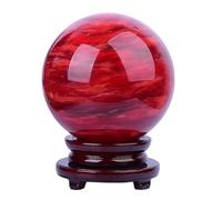 Sphère de Cristal, Boule de Quartz en Cristal Naturel avec Support for la guérison/divinité/équilibre des Chakras/Yoga/décoration FengShui for la Maison/Le Bureau Boule de Cristal Rouge(260mm)