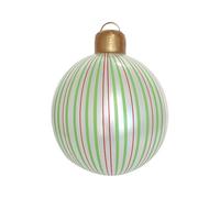 Sphère de Noël Gonflable à Rayures Lumineuses pour Les décorations de Vacances en Plein air Ornement de Cour en PVC Robuste Décors de Boule de Noël à Rayures Robustes