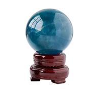 Sphère en Fluorite Bleue Naturelle Reiki Cristal Sorcière Pierre Précieuse Diseuse de Bonne Aventure Boule pour la Sorcellerie, Décor Fengshui(6cm)