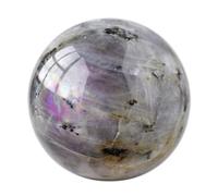 Sphère en labradorite violette Boule de cristal naturelle Objet décoratif | Cristal de guérison pour la méditation, l'équilibrage énergétique, la décoration intérieure, l'outil de divination