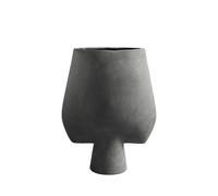 Sphere Grand Vase Carré Gris Foncé