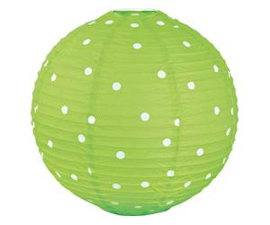 Sphère plafonnier suspension design rockabilly lampe pendule vert blanc pointillé