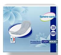 Sphère Santé - Sphère Santé Lady Maxi + - Protection féminine discrète - Absorption efficace 800ml - Confort et sécurité renforcés - Forme anatomique, contrôle des odeurs, voile doux