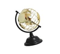 Sphère terrestre avec bordure dorée et détails de fils exposés Globes du monde Décoration de globes de table contemporains
