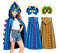 SPHERETRON Ensemble de 2 pièces avec cape et masque de dragon | 2 capes et 2 masques, déguisement d'Halloween pour garçon, taille unique pour carnaval et fête à thème