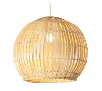 Spherical Industrial Chandelier Lights Pendant Shade Nordic Style Wood Hanging Light Creative Interior Lighting Fixtures for Kitchen Dining Room Study Bedroom Beige,15.7in(40cm*35cm)