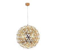 Spherical lamp Beads Chandelier Stainless Steel lamp Body Three-Sided Lighting Pendant Lights with 1M Hanging Wire (Size : Gold40CM 42 Beads) (Gold120CM 162 beads)