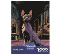 Sphinx Chat 1000 Pieces Animation Puzzle pour Adulte Détente & Relaxation Jeu Cadeau Unique Adultes Et Enfants Dès 14 Ans 70x50cm/1000pcs