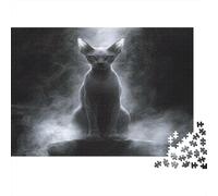 Sphinx Chat Puzzle 1000 Pièces Jouet en Bois Cadeau Unique Décoration Intérieure Smoke Challenge Toy Adultes & Enfants des 14 Ans 1000pcs (75x50cm)