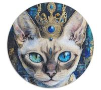 Sphinx Chat Puzzle Rond De 1000 Pièces pour Adultes Pet Chat Filles Décompression Progressive Réduction du Stress Cadeau Familiale 1000pcs (67.5x67.5cm)