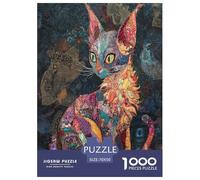 Sphinx Chat Puzzles 1000 Pieces Cadeau Unique Jeu Éduchatif Défi Jouet À De Qualité Supérieure Peinture Art pour Adultes Et Enfants À Partir De 12 Ans 70x50cm/1000pcs
