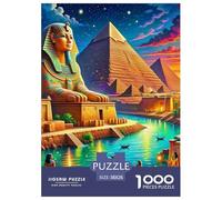 Sphinx et Pyramides Puzzle 1000 Pièces Paysages célèbres - Challenge Zen, Carte Géographique À Assembler, Poster Inclus, Cadeau Éducatif, 38x26cm/1000pcs
