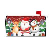 Sphragiyn Housse magnétique de boîte aux lettres de Noël - Grand format - Père Noël, bonhomme de neige, cerf - Pour jardin, cour, décoration d'intérieur - 64,8 x 53,3 cm