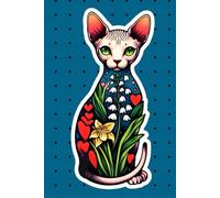 Sphynx Cat Birth Flower Journal - Lily of the Valley (May) | 6x9” | 50 Lined Pages | Composition Notebook Writing