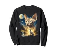 Sphynx Cat Hurlant à la Lune Meme Funny 90's Sphynx Cat Sweatshirt