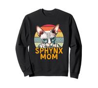 Sphynx Cat Mom Rétro Vintage Funny J'aime Mon Chat sans Poils Sweatshirt