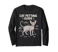 Sphynx Cat Petting Guide Funny Cat Lover (en Anglais) Manche Longue