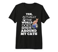 Sphynx Cat The World Does Revolve Around My Cats T-Shirt Haut de Gamme