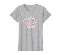 Sphynx Cat | Troisième œil | Propriétaire de Chat Sphynx sans Poils T-Shirt, Femme, Gris Chiné, 3XL
