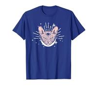 Sphynx Cat | Troisième œil | Propriétaire de Chat Sphynx sans Poils T-Shirt, Homme, Bleu Royal, M