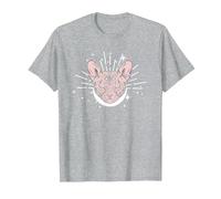 Sphynx Cat | Troisième œil | Propriétaire de Chat Sphynx sans Poils T-Shirt, Homme, Gris Chiné, 3XL
