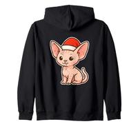 Sphynx Chat d'hiver avec Bonnet de Père Noël Sweat à Capuche