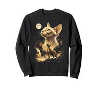 Sphynx Chat Hurlant à la Lune Meme Sweatshirt