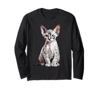 Sphynx Chaton Croquis Dessin Art Amoureux des Chats Manche Longue