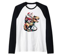Sphynx drôle Chat Rides Père Noël T-Rex Vintage Sphynx de Noël Manche Raglan