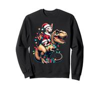 Sphynx drôle Chat Rides Père Noël T-Rex Vintage Sphynx de Noël Sweatshirt